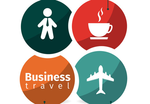Multipurpose Four Section Circular Infographic with Business and Travel Icons
