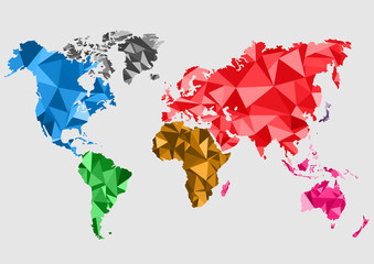maps of the Earth's. world map low poly. Vector illustration
