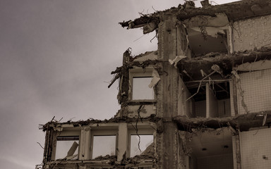 ruined brick. ruins of a city . Ruins from war. abandoned houses
