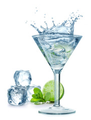 Slice of pineapple isolated on white background