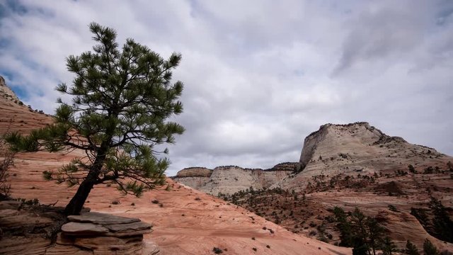 Time lapse of desert landscape in Zion National Park Utah.