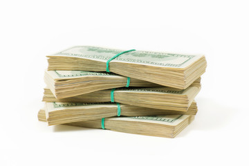 the fifty thousands US dollars heap with clipping path