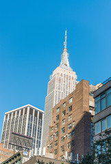 Naklejka premium NEW YORK CITY - SEPTEMBER 2015: The Empire State Building is a 102-story landmark and was world's tallest building for more than 40 years