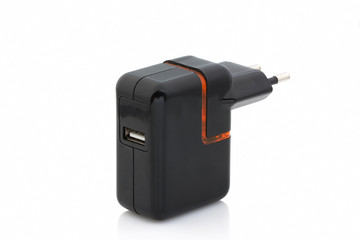 Electric charging for phone on white background