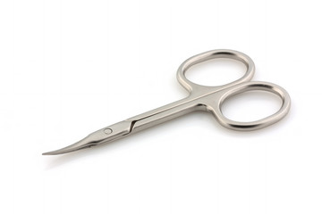 Nail scissors for manicure on a white background