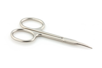 Nail scissors for manicure on a white background