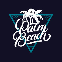 Palm Beach hand written lettering with palms.