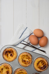 Pasteis de nata, typical Portuguese egg tart pastries from Lisbon