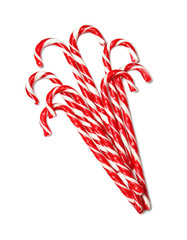 Candy canes on white background