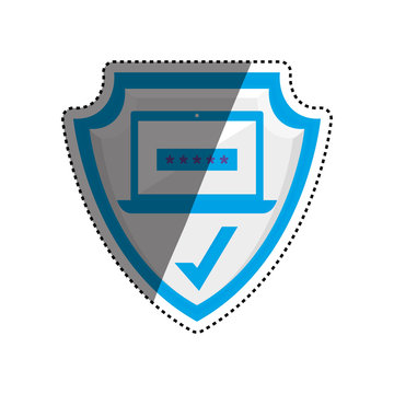 computer password emblem crest vector icon illustration