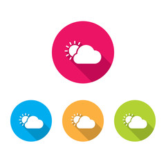 Modern Weather Icons With Long Shadow