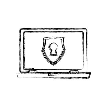 computer lock security privacy vector icon illustration