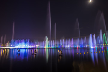 Music fountain at night