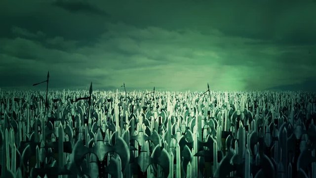 A Massive Army Crowd of Medieval Warriors