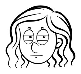 Female character with sad face