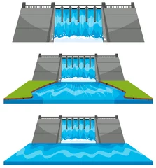 Foto op Plexiglas Different design of dam by river © brgfx