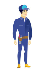 Young asian happy mechanic.