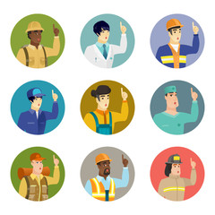Vector set of characters of different professions.
