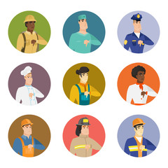 Vector set of characters of different professions.