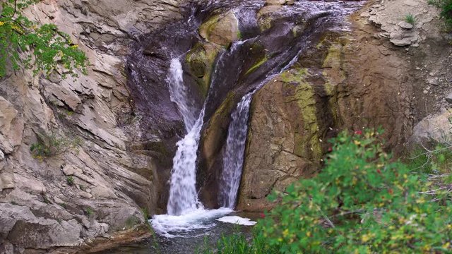 Small waterfall flowing in Utah.