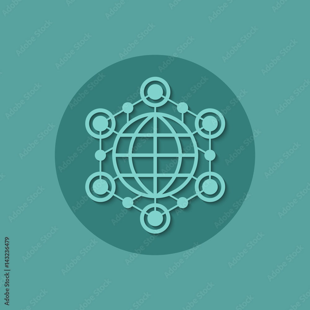 Poster global communication element. technology.