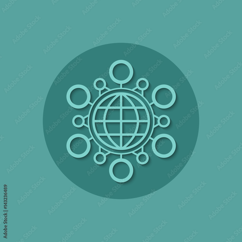 Poster global communication element. technology.