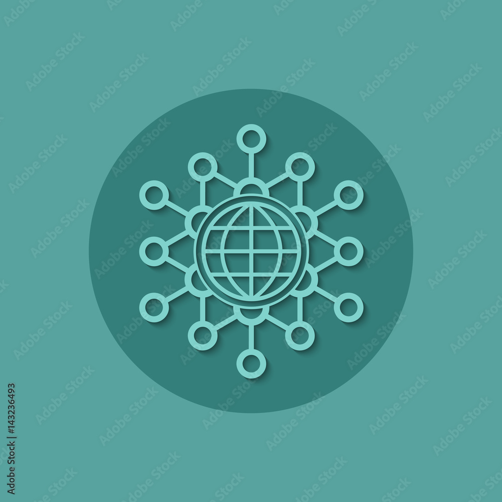Poster global communication element. technology.