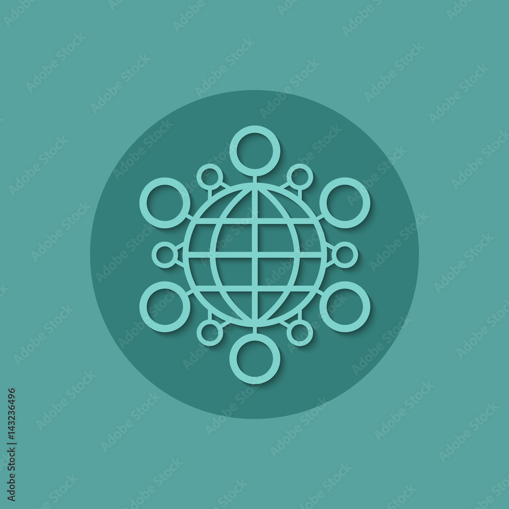Poster global communication element. technology.