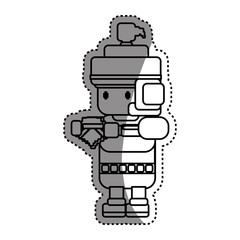 Warrior Pixelated videogame icon vector illustration graphic design
