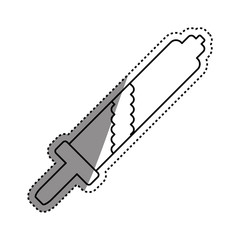 Fototapeta na wymiar Sword Pixelated videogame icon vector illustration graphic design