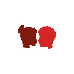 couple heads love card vector illustration design