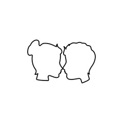 couple heads love card vector illustration design