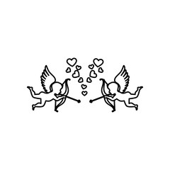 Obraz premium love card with cupid angel vector illustration design