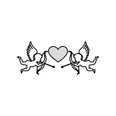 love card with cupid angel vector illustration design