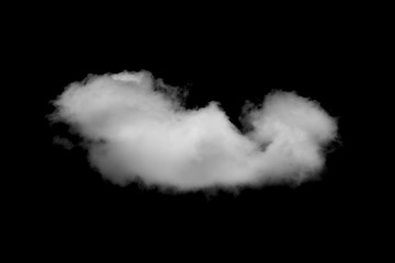 White cloud on black background