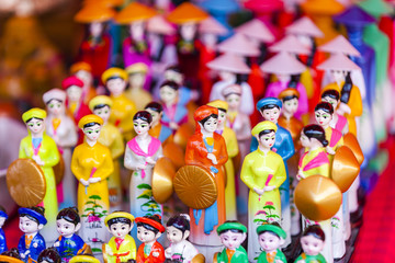 Vietnam's traditional souvenirs are sold in shop at Hanoi's Old Quarter ( Pho Co Hanoi), Vietnam