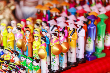 Vietnam's traditional souvenirs are sold in shop at Hanoi's Old Quarter ( Pho Co Hanoi), Vietnam