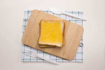 sweet toast on green