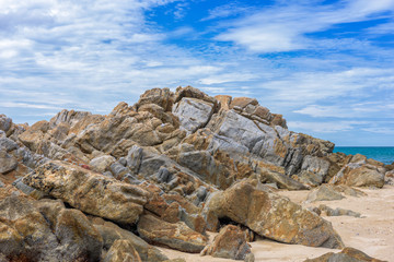 Beautiful rocks on beach