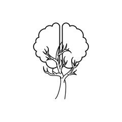 Fototapeta na wymiar brain human with tree creative icon vector illustration design