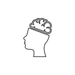 brain human with profile creative icon vector illustration design