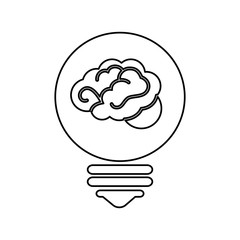 bulb light with brain vector illustration design