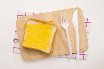 yellow toast butter meal