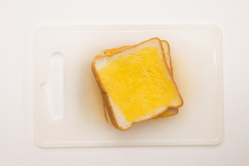 sweet toast on white