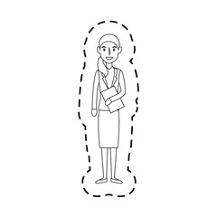 young businesswoman avatar character vector illustration design