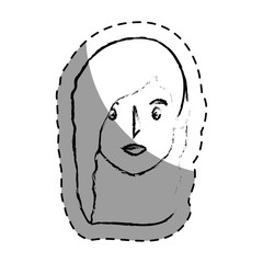 young woman head avatar vector illustration design