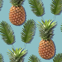 Fototapeta premium Seamless vector background, pineapple