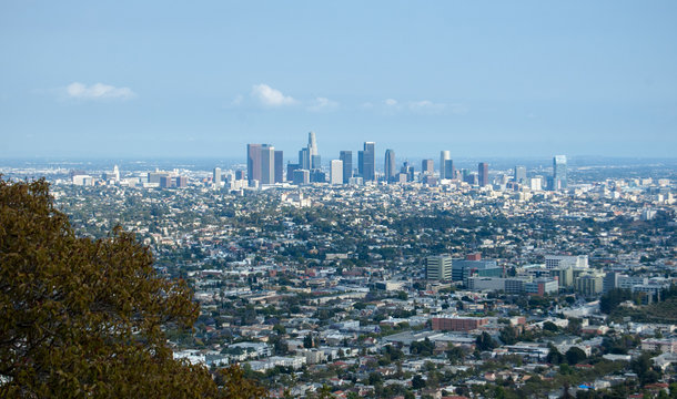 California  LA Skyline Griffith Observatory Los Angeles  HollyWood Sign