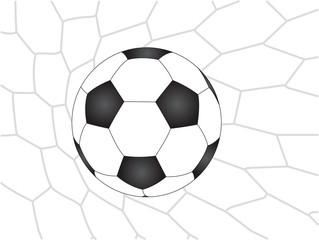 Soccer Football in Goal Net line sketched up Vector Illustrator, EPS 10.