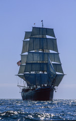 Fototapeta na wymiar Star of India under sail off San Diego California